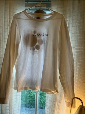 Vans White Long Sleeve Shirt with Logo